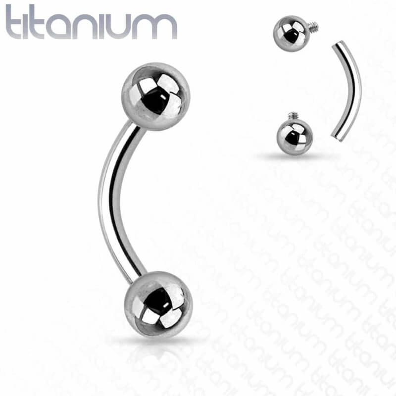 Curved Barbells/Eyebrow Rings Titanium Internally Threaded