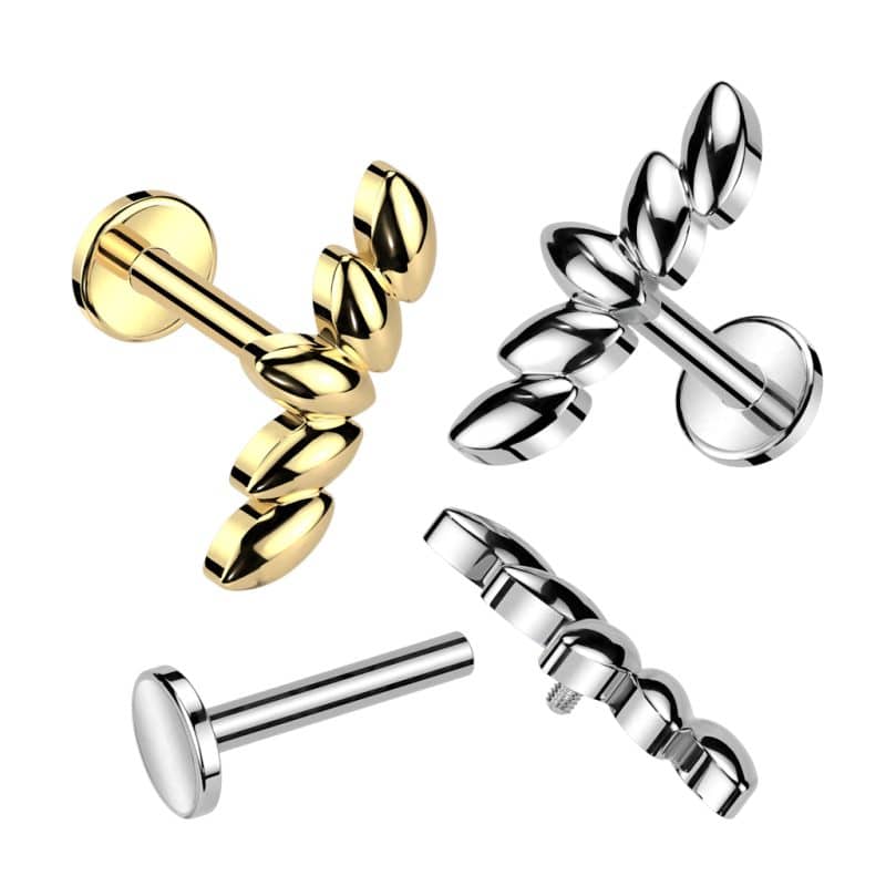 Läpp Piercing med Löv Top