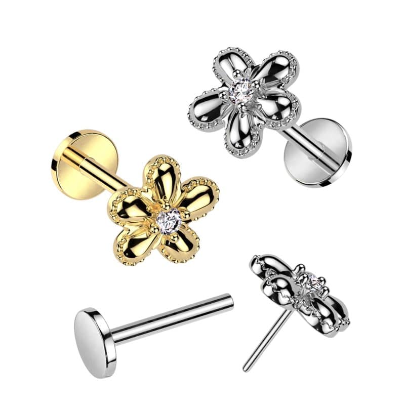 Push In Labret med Blomma