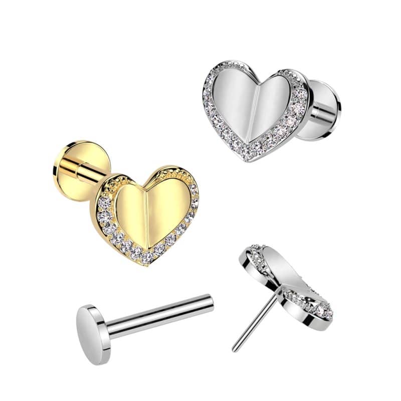 Push In Labret med Hjärta