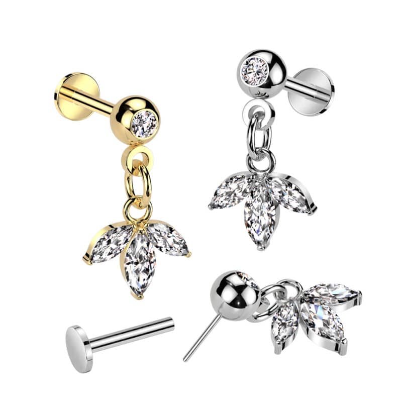 Push In Labret med Hängande Löv
