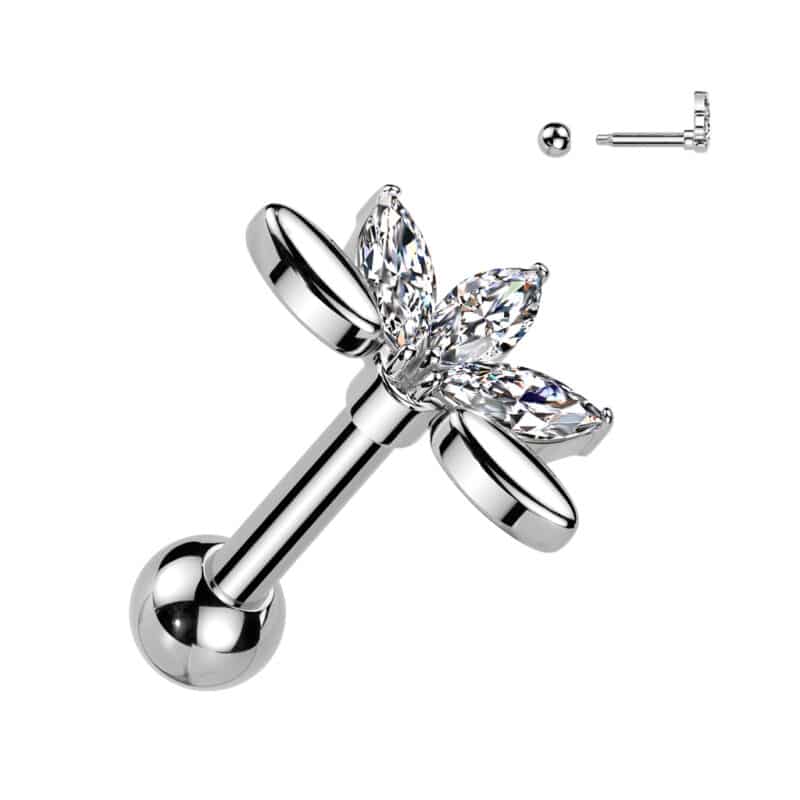 Tragus/Öron Piercing Blomma med 5 Blad