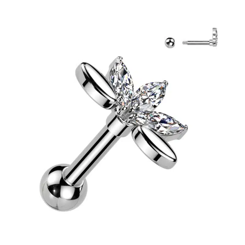 Tragus/Öron Piercing Blomma med 5 Blad