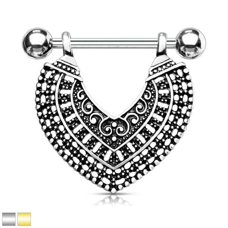 Vintage Heart Dangle Nipple Rings