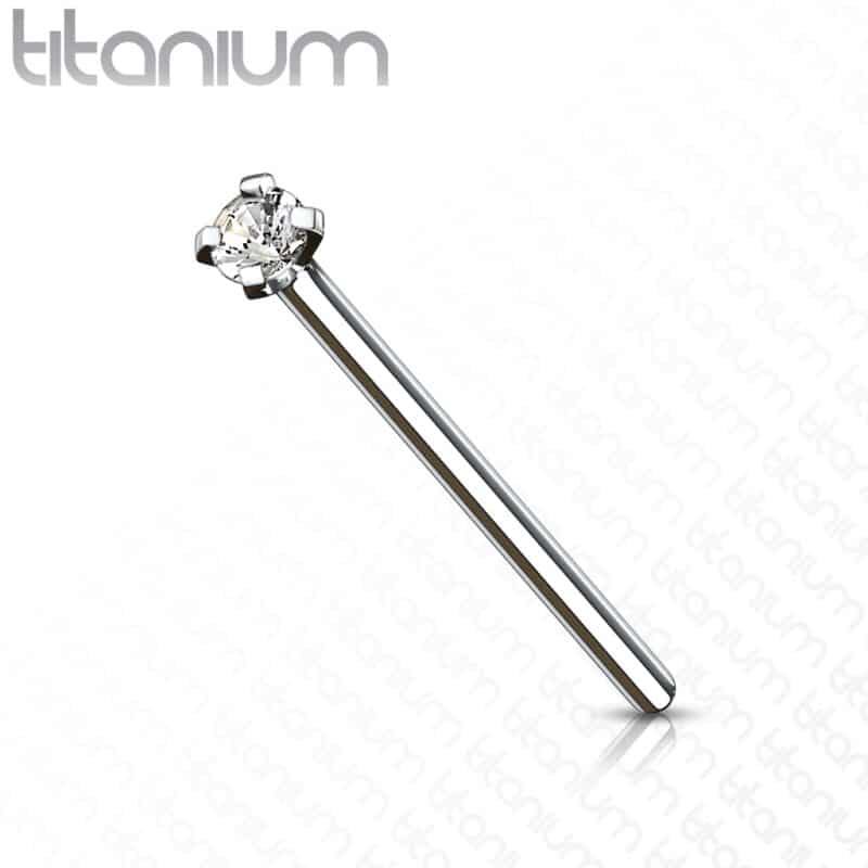 Fishtail with 2mm Prong Set Gem Grade 23 Solid Titanium