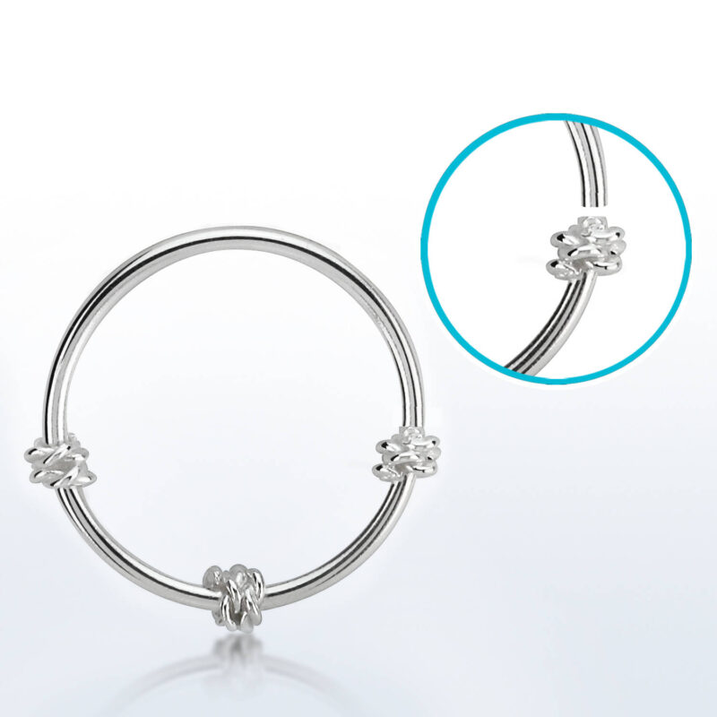 Näspiercing i 925 Silver med Vriden Tråd