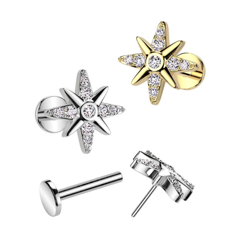 Push In Labret med Stjärna