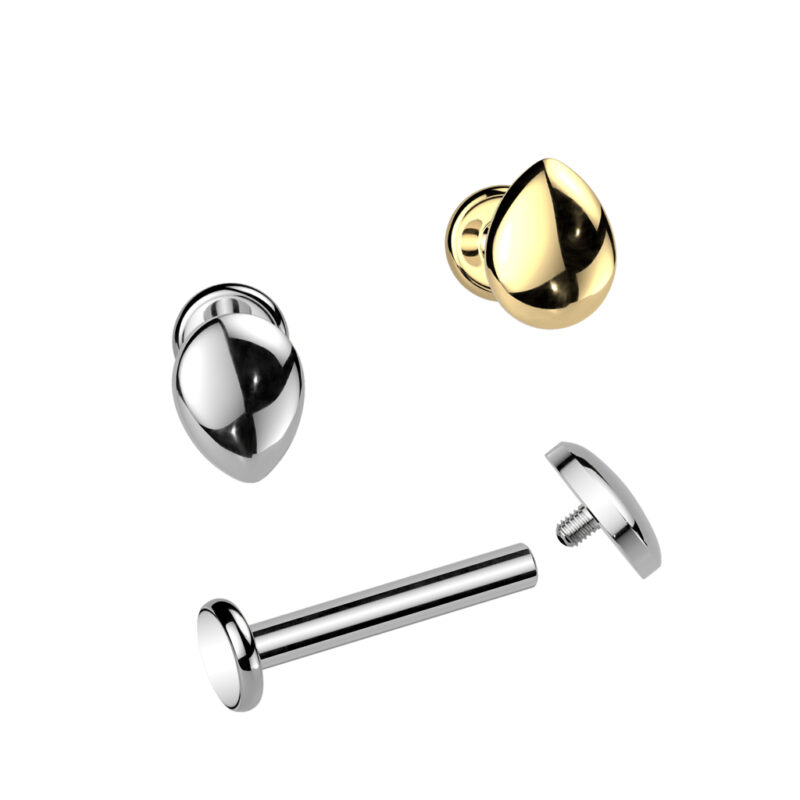 Implant Grade Titanium Läppiercing med Tear Drop